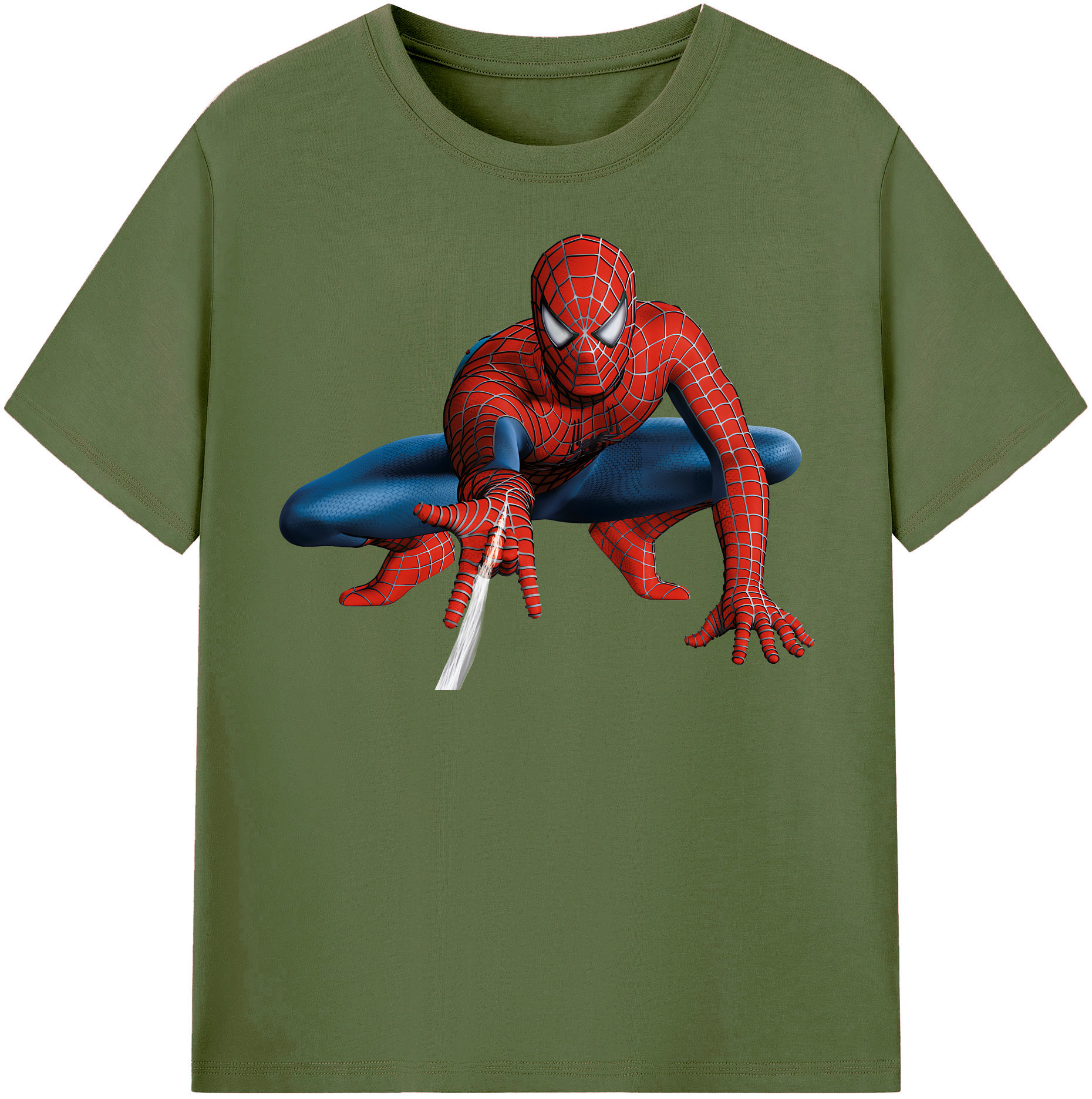 （画像用） Spider Man スパイダーマン 綿100％半袖Tシャツ（フロントプリント）